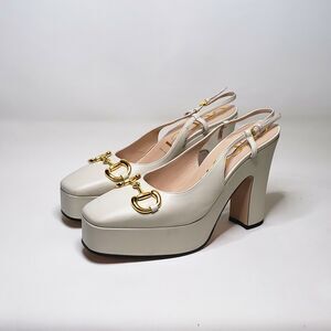 WOMEN'S GUCCI BABY HORSEBIT SLINGBACK PUMPS SZ EU 41 US 11 MYSTIC WHITE $920